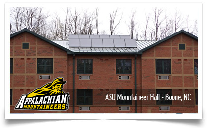 Commercial Solar Applications at Appalachian State Univ. - Solar Roof Panels